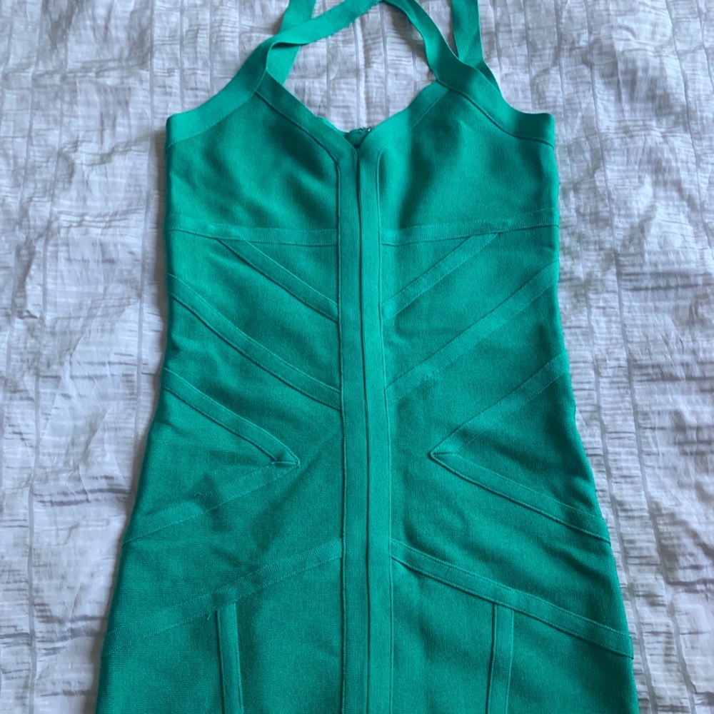 Bebe teal bandage dress